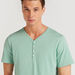 Iconic Solid T-shirt with V-neck and Short Sleeves-T Shirts-thumbnail-3