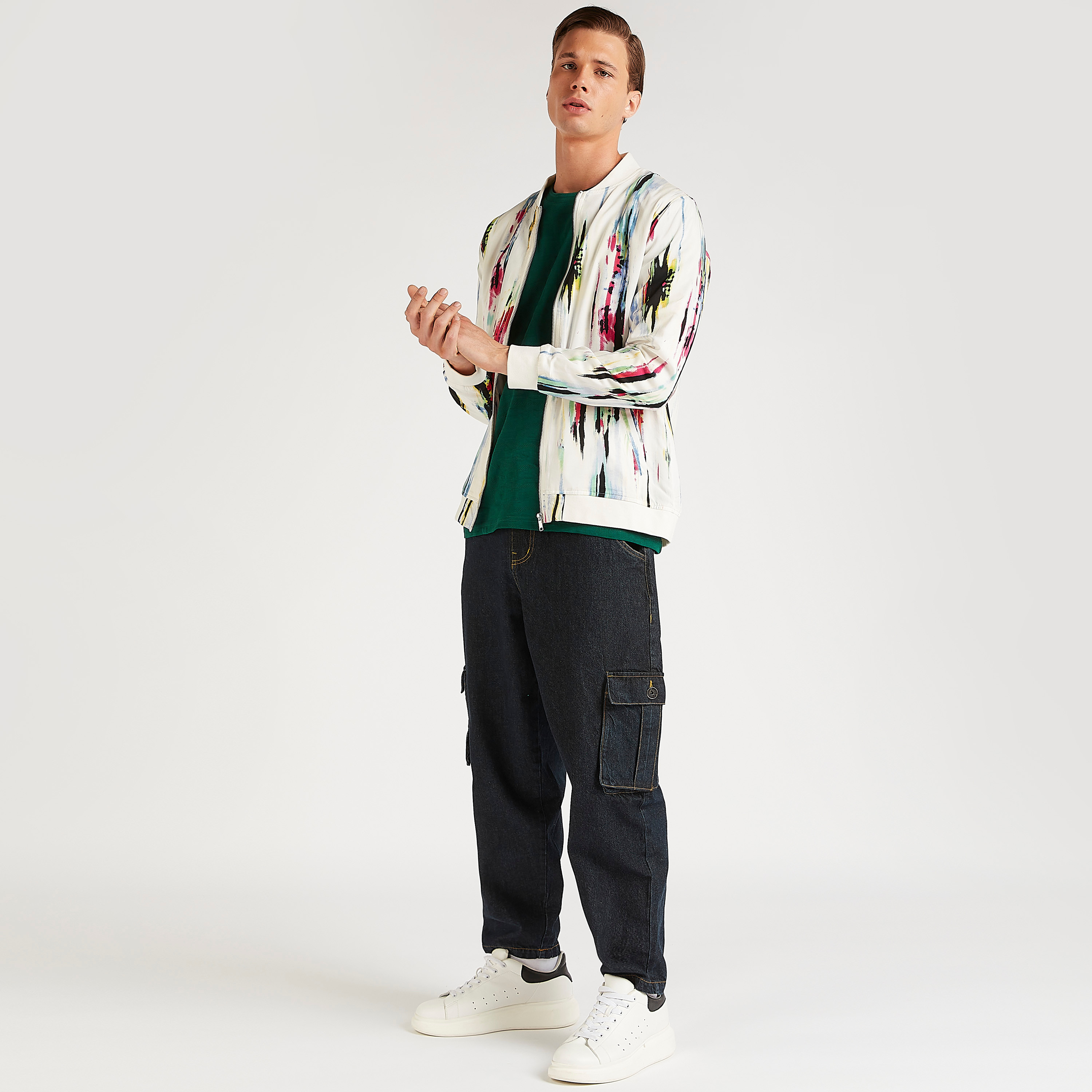 Iconic Printed Lightweight Jacket with Zipper Placket-men-clothing-jacketsandblazers-jackets-image-2