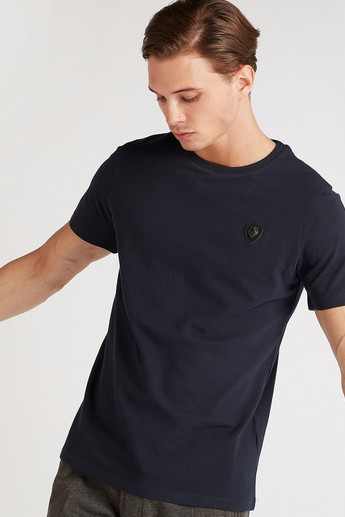 Sustainable Iconic T-shirt with Applique Detail and Crew Neck