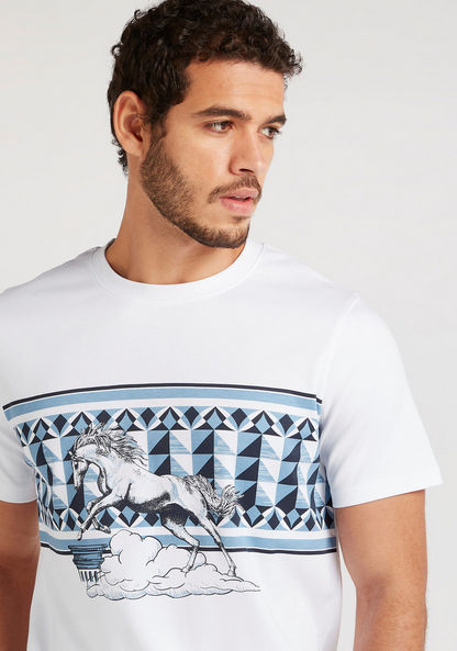 Iconic Printed Crew Neck T-shirt with Short Sleeves-T Shirts-image-3