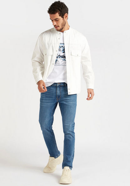 Iconic Slim Fit Jacket with Long Sleeves-Jackets-image-1