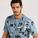 Printed Slim Fit Crew Neck T-shirt with Short Sleeves-T Shirts-thumbnailMobile-3