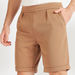 Iconic Textured Shorts with Pockets and Rolled-Up Hem-Shorts-thumbnailMobile-2