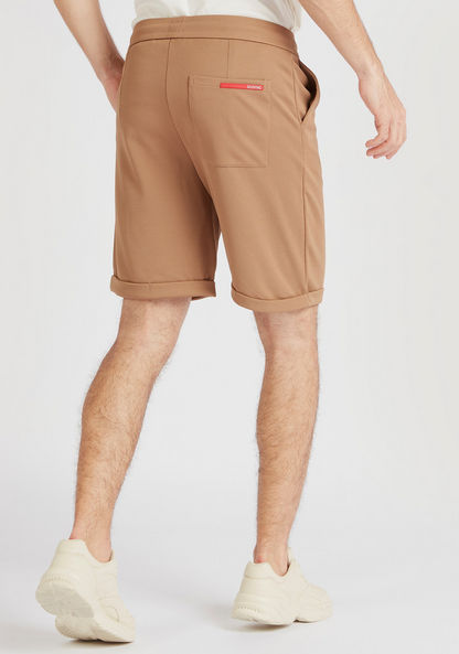 Iconic Textured Shorts with Pockets and Rolled-Up Hem-Shorts-image-3