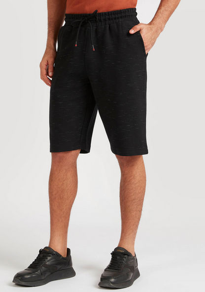 Iconic Textured Shorts with Drawstring Closure and Pockets