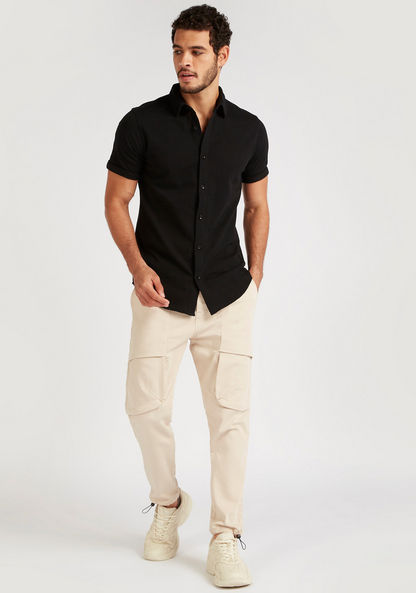 Iconic Textured Shirt with Short Sleeves