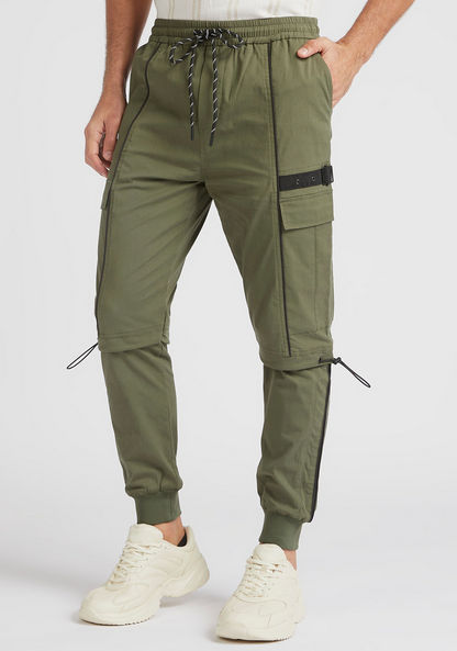 Iconic Solid Joggers with Pockets and Drawstring Closure