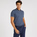 Iconic Textured Polo T-shirt with Zipper Placket-Polos-thumbnailMobile-1