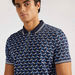 Iconic Textured Polo T-shirt with Zipper Placket-Polos-thumbnailMobile-3
