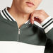 Iconic Panelled Sweatshirt with Mandarin Neck and Zip Closure-Sweatshirts-thumbnailMobile-2