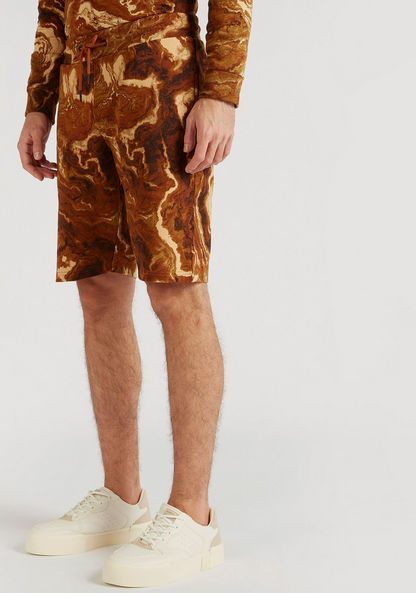Iconic Print Slim-Fit Shorts with Drawstring Closure