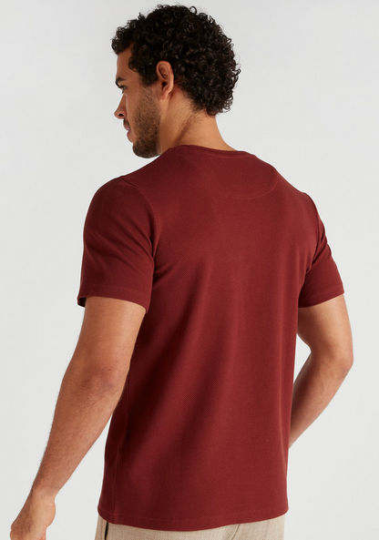 Iconic Textured T-shirt with Crew Neck and Short Sleeves