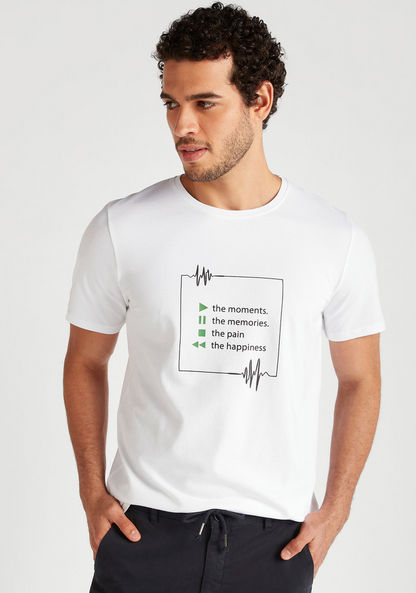 Iconic Printed T-shirt with Short Sleeves and Crew Neck