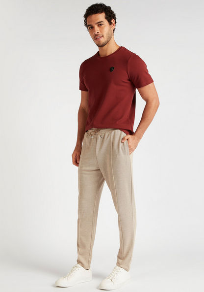 Iconic Textured Flexi Waist Joggers with Drawstring and Pockets