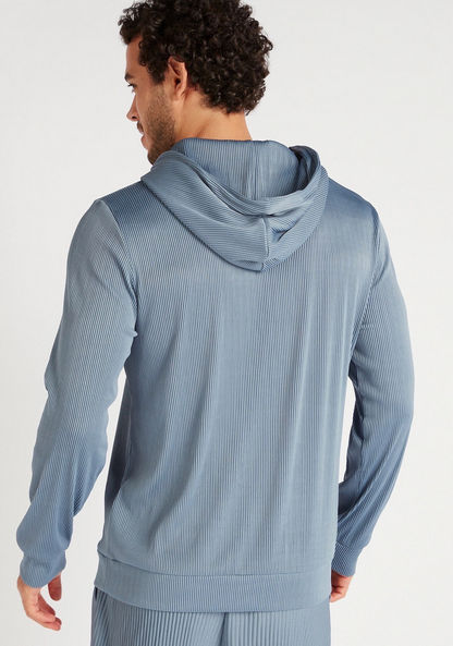 Iconic Textured Sweatshirt with Hood and Kangaroo Pocket