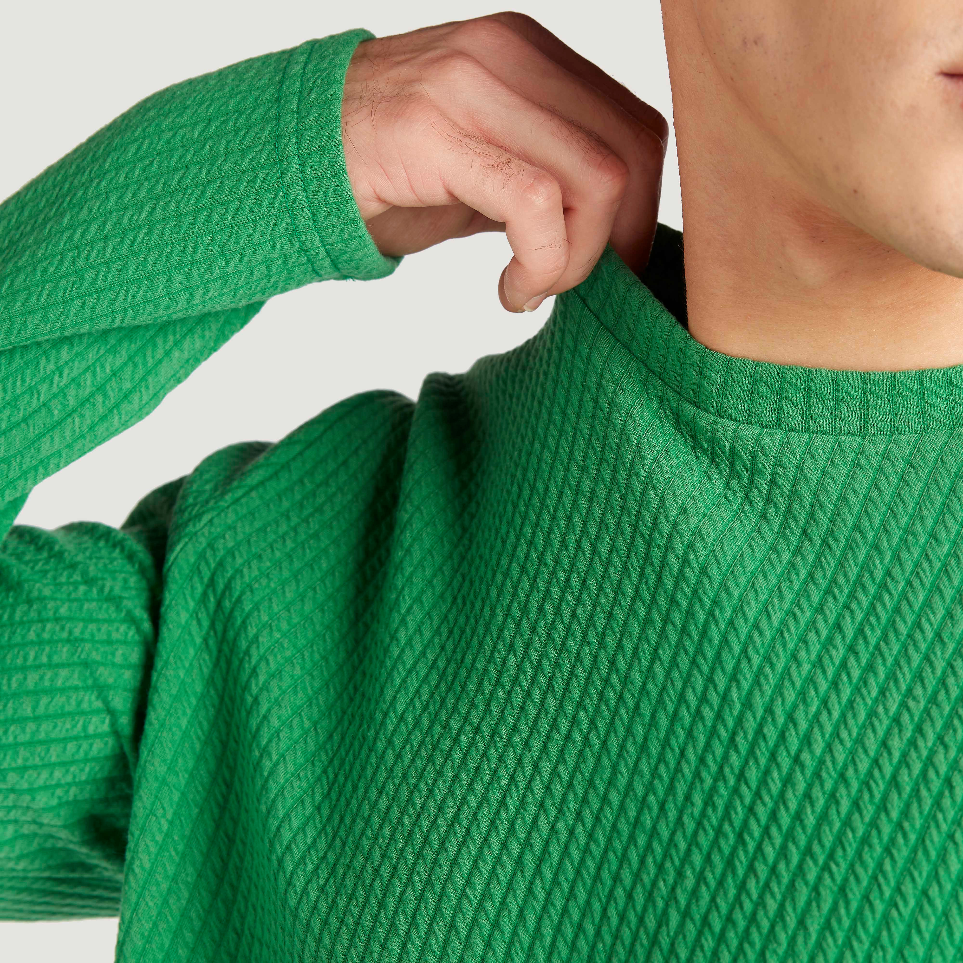 Iconic Ribbed T-shirt with Crew Neck and Long Sleeves-men-clothing-tshirtsandpolos-tshirts-image-3