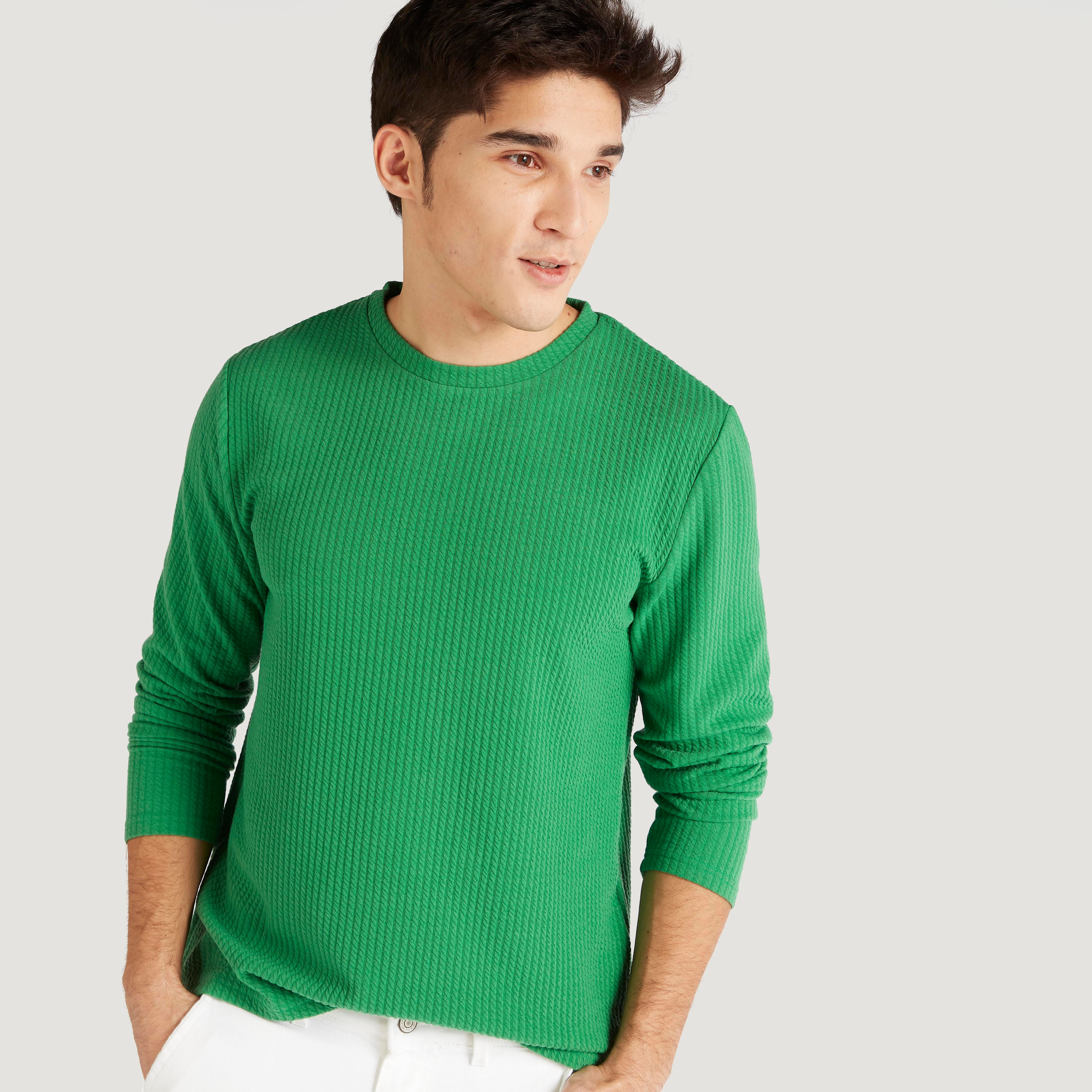 Iconic Ribbed T-shirt with Crew Neck and Long Sleeves-men-clothing-tshirtsandpolos-tshirts-image-5