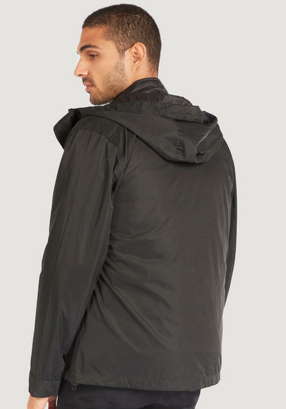 Solid Parka Jacket with Zip Closure
