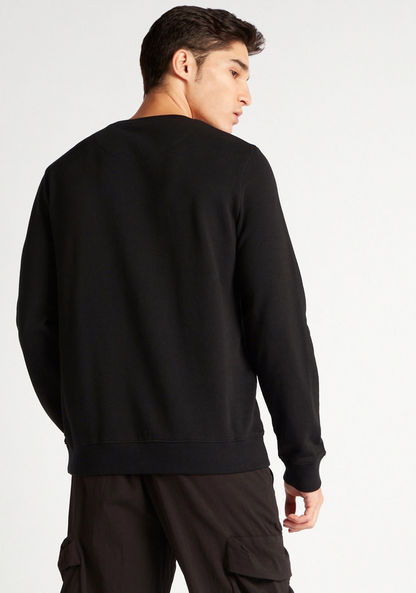 Iconic Embellished Sweatshirt with Crew Neck and Long Sleeves