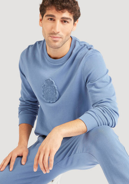 Iconic Crew Neck Sweatshirt with Long Sleeves and Applique Detail