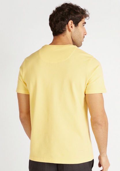 Iconic Textured Crew Neck T-shirt with Short Sleeves-T Shirts-image-4