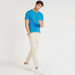 Iconic Textured Crew Neck T-shirt with Short Sleeves-T Shirts-thumbnail-1