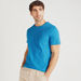 Iconic Textured Crew Neck T-shirt with Short Sleeves-T Shirts-thumbnailMobile-4