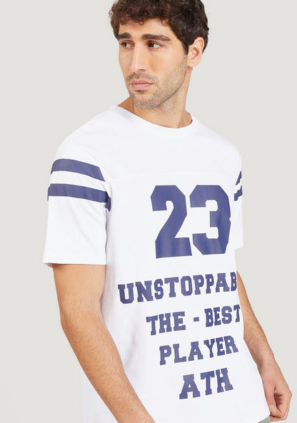 Iconic Printed Crew Neck T-shirt with Short Sleeves-T Shirts-image-2