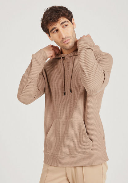 Iconic Textured Sweatshirt with Hood and Long Sleeves-Sweatshirts-image-2