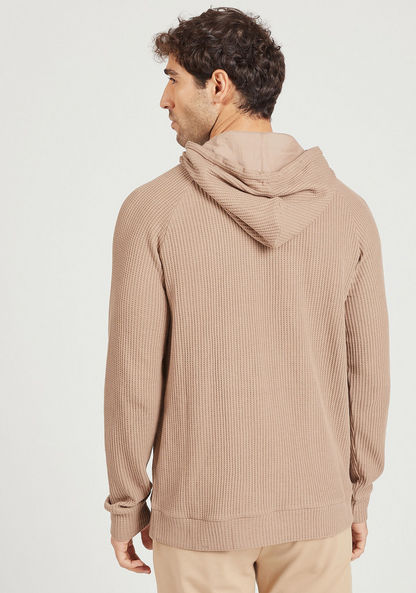 Iconic Textured Sweatshirt with Hood and Long Sleeves-Sweatshirts-image-3