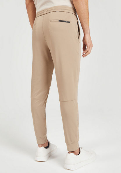 Iconic Solid Joggers with Drawstring Closure and Pockets-Pants-image-3