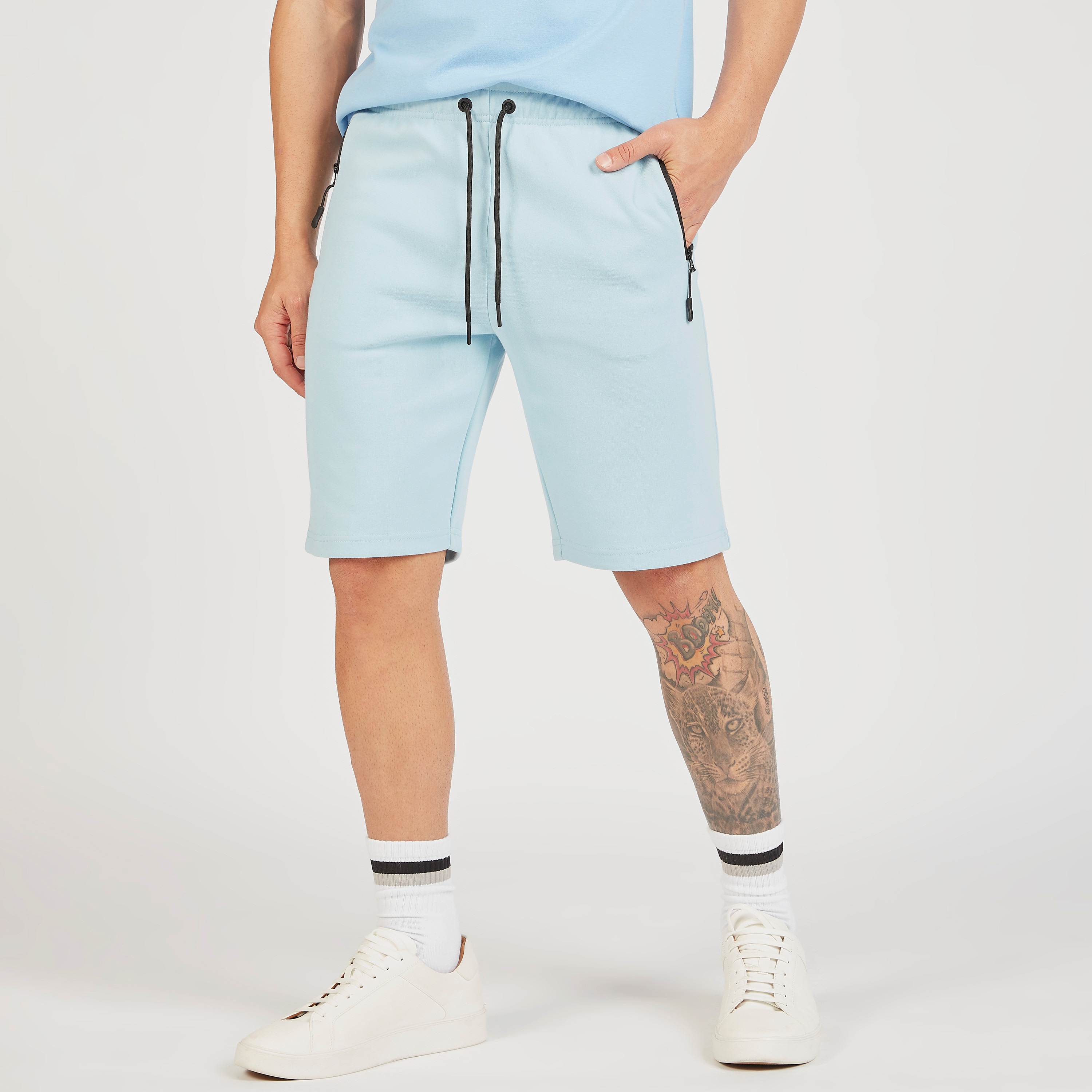 Iconic Solid Shorts with Drawstring Closure and Zip Pockets-men-clothing-bottoms-shorts-image-6