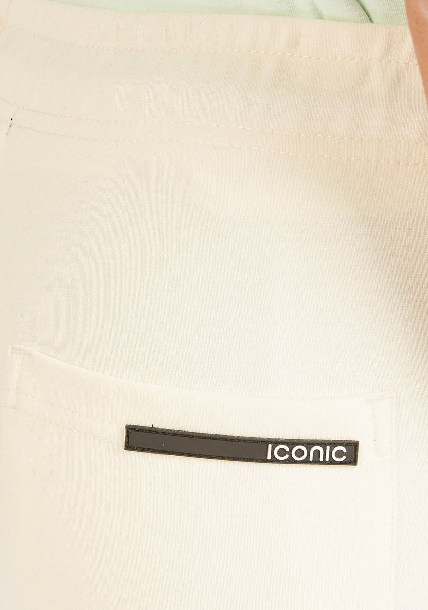Iconic Solid Shorts with Drawstring Closure and Zip Pockets-Shorts-image-4