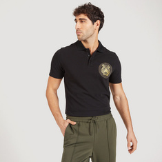 Iconic Tiger Embroidered Polo T-shirt with Short Sleeves