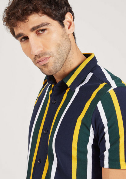 Iconic Striped Shirt with Short Sleeves and Button Closure-Shirts-image-2
