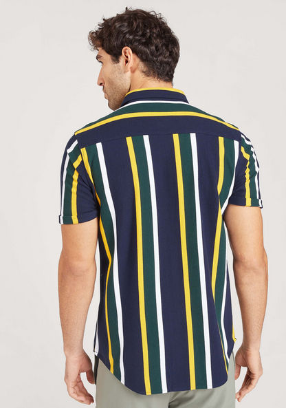 Iconic Striped Shirt with Short Sleeves and Button Closure-Shirts-image-3