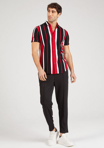 Iconic Striped Shirt with Short Sleeves and Button Closure-Shirts-image-1
