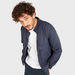 Iconic Textured Zip Through Bomber Jacket with Long Sleeves and Pockets-Jackets-thumbnail-4