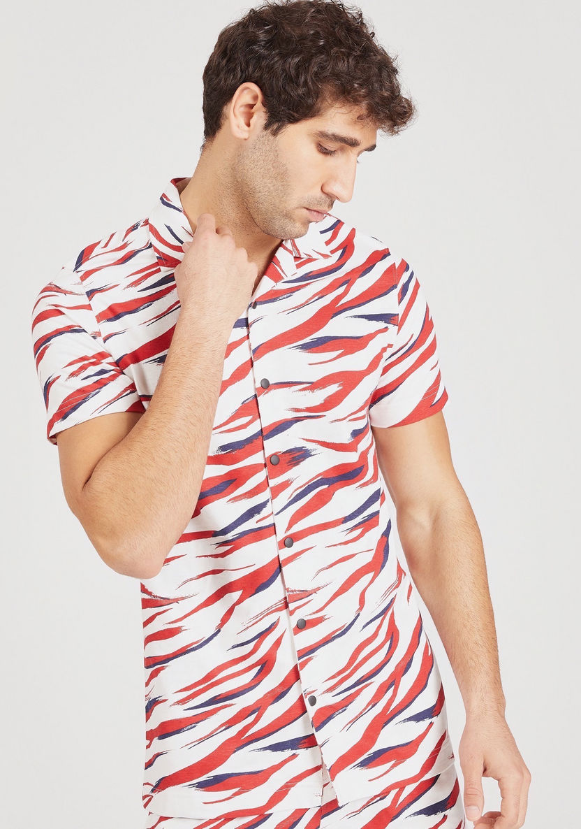 Iconic Printed Shirt with Camp Collar and Short Sleeves-Shirts-image-2