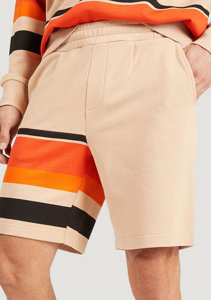 Iconic Striped Shorts with Elasticised Waistband and Pockets-Shorts-image-2