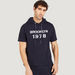 Iconic Typographic Print Sweatshirt with Hood and Short Sleeves-Sweatshirts-thumbnailMobile-2