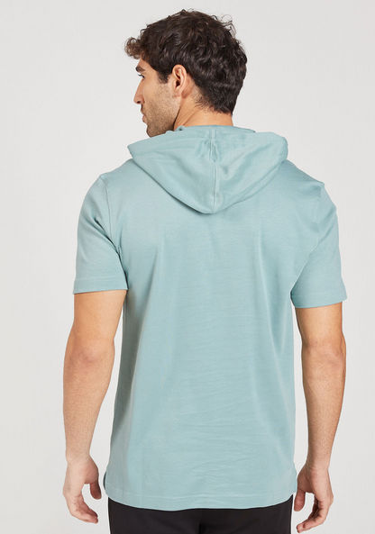 Iconic Solid T-shirt with Hood and Short Sleeves-T Shirts-image-3