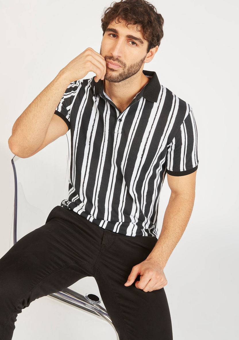 Iconic Striped Polo T-shirt with Short Sleeves-Polos-image-0