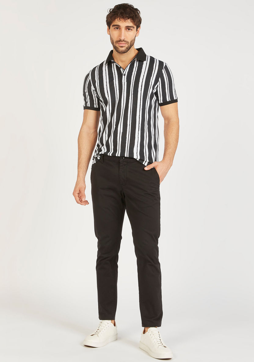 Iconic Striped Polo T-shirt with Short Sleeves-Polos-image-1