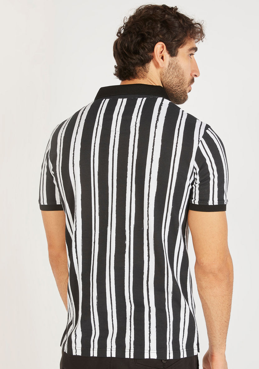 Iconic Striped Polo T-shirt with Short Sleeves-Polos-image-3