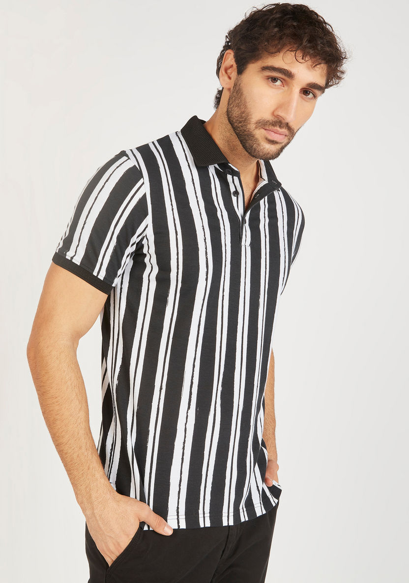 Iconic Striped Polo T-shirt with Short Sleeves-Polos-image-4