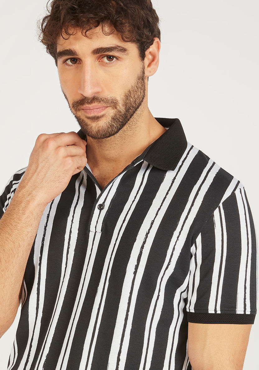 Iconic Striped Polo T-shirt with Short Sleeves-Polos-image-5