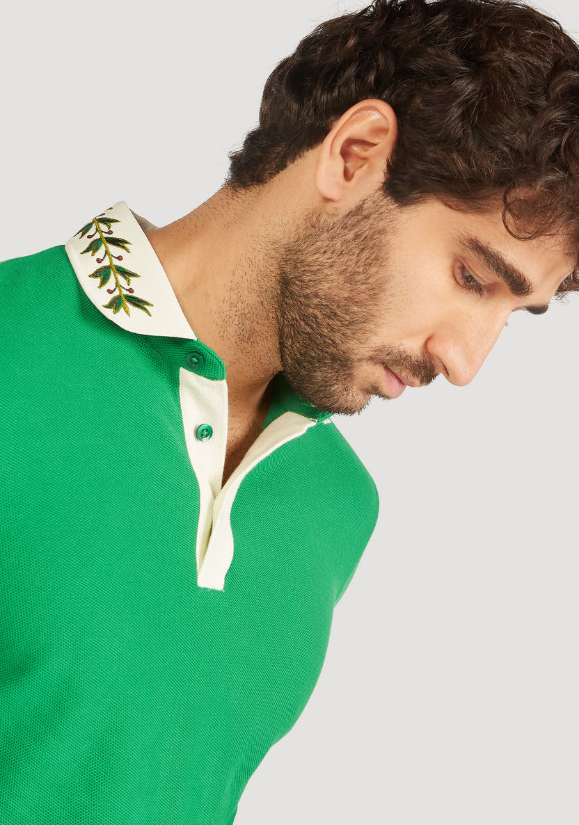 Iconic Embroidered Polo T-shirt with Short Sleeves-Polos-image-2