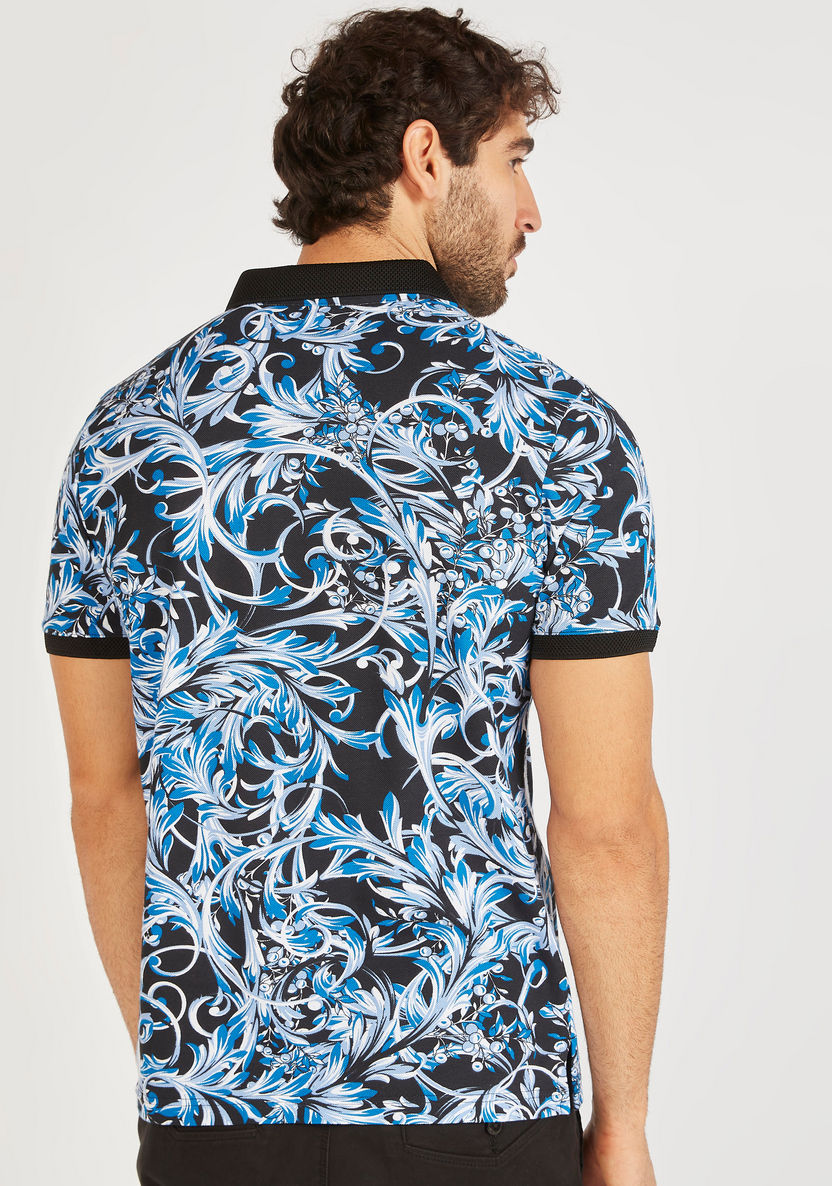Iconic Printed Polo T-shirt with Short Sleeves-Polos-image-3