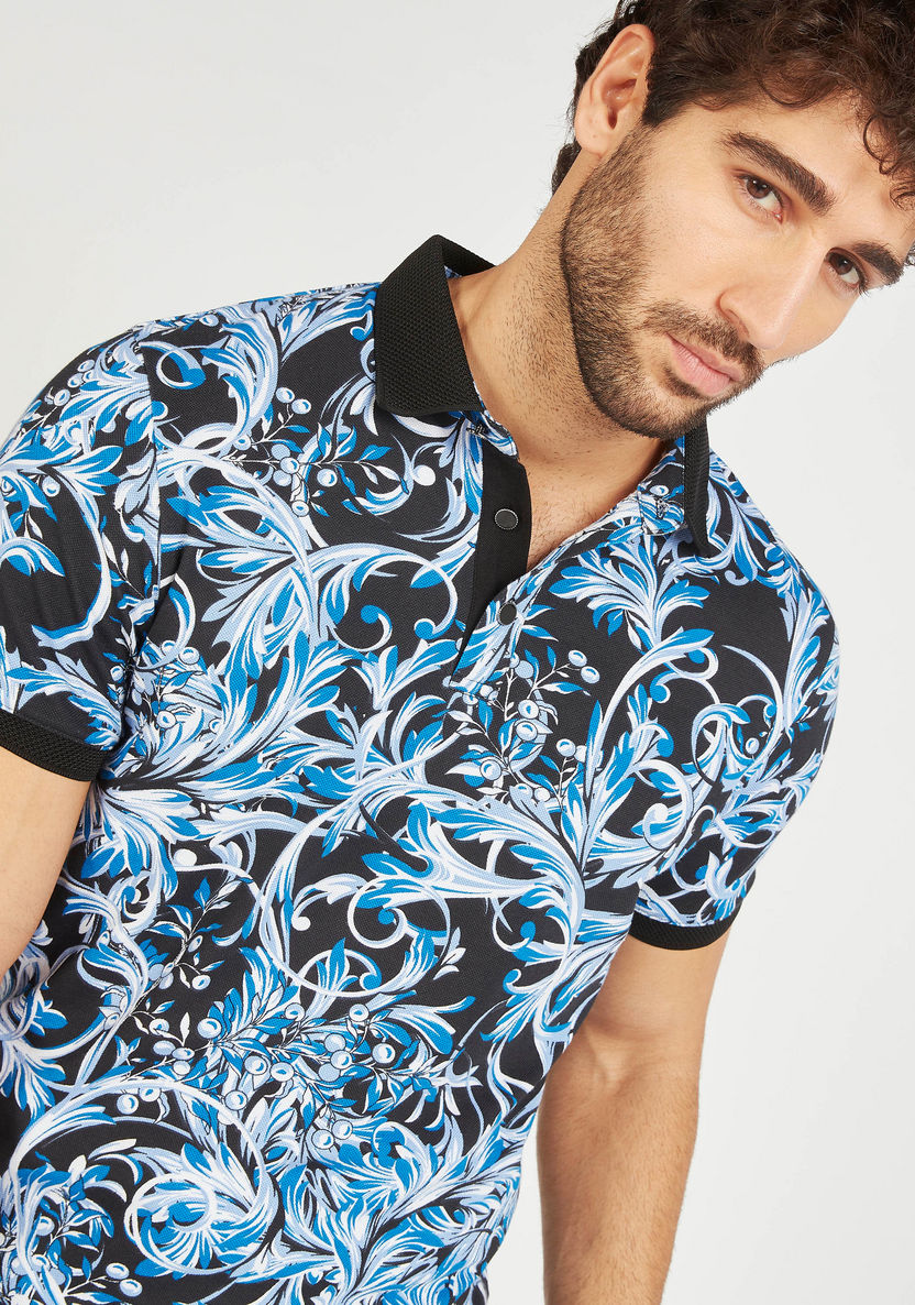 Iconic Printed Polo T-shirt with Short Sleeves-Polos-image-4